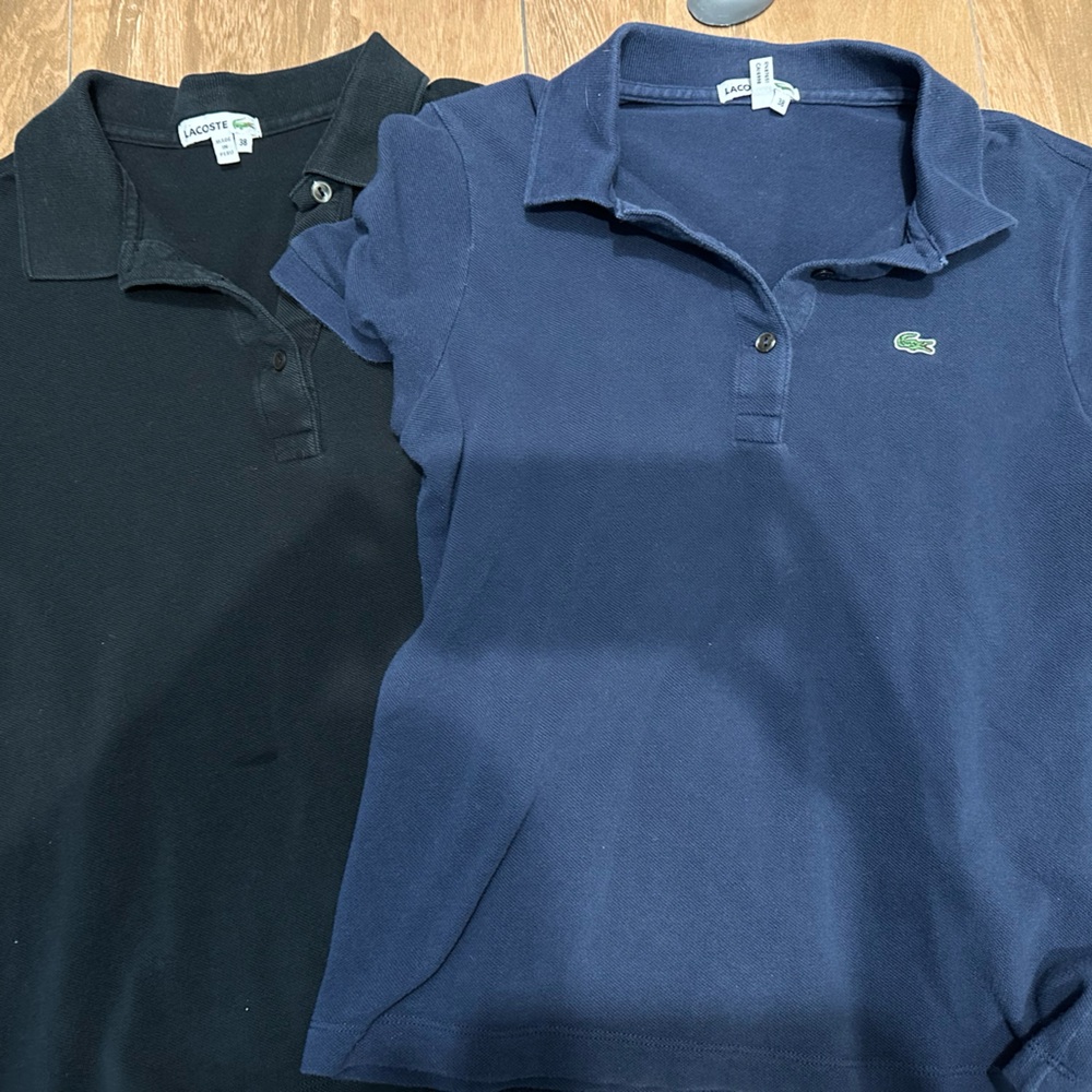 Lacoste Navy and Black Polo Shirts Size 38 Small Women’s